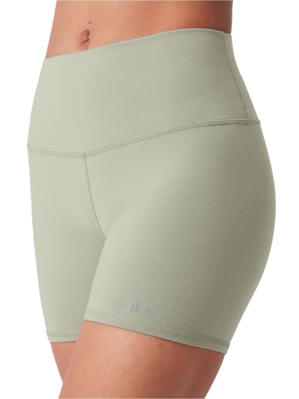 Alo Yoga Women’s Size XS Limestone Green 5" Airbrush High Waist Biker Shorts